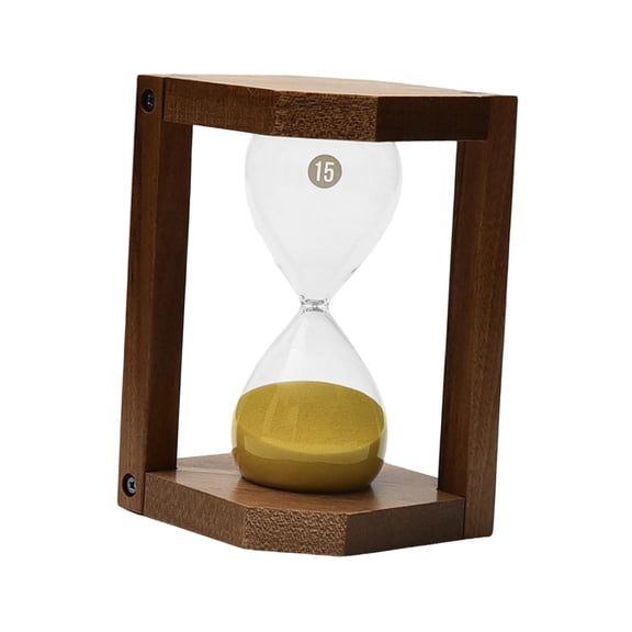 amagogo Sand Timer Compact Size 15-Minute Vintage Sandglass Creates a Soothing Atmosphere Wooden Frame Hourglass for Kids, Yoga Lovers, Classroom, Study Room