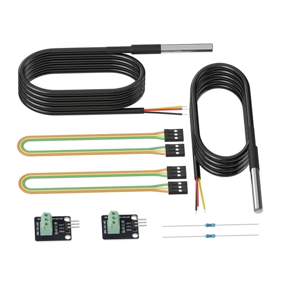 amagogo Temperature Sensors Digital Thermal Probe Sensors with 4.7K Resistor Stainless Style A