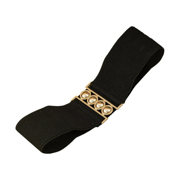 amagogo Women Elastic Waist Belt Female Stretch Dress Belt for Holidays Commuting Dating Black