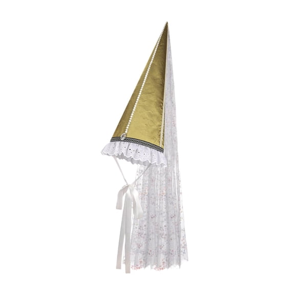 amagogo Women Medieval Hennin Hat with Veil Halloween Decoration Headdress Headwear Prop