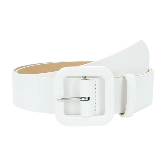 amagogo Womens PU Leather Belt Clothing Accessories Dress Belt for Jeans Coats Pants White