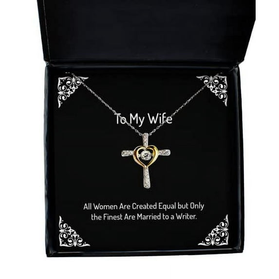 amangny All Women are Created Equal but Only The Finest are Married. Wife Cross Dancing Necklace, Brilliant Wife Gifts, Jewelry for Wife, Wedding, Gift for Wife, Cross Necklace