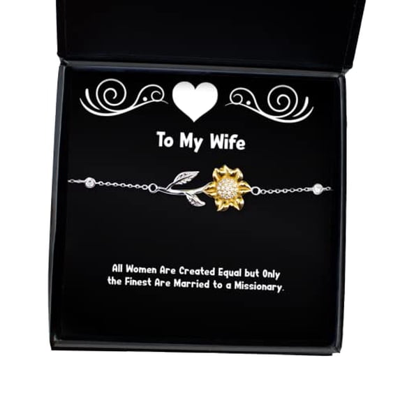 amangny All Women are Created Equal but Only The Finest are Married to a Missionary. Wife Sunflower Bracelet, Love Wife, Jewelry for Wife