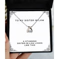 thumbnail image 1 of amangny Beautiful Sister in Law Gifts, A Stunning Sister-in-Law Looks Like This, Perfect Christmas Wishbone Dancing Necklace from Sisters, 1 of 5