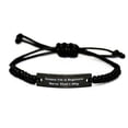 thumbnail image 1 of amangny Because I'm a Registered Nurse That's. Registered Nurse Black Rope Bracelet, Fancy Registered Nurse Gifts, Engraved Bracelet for Coworkers, 1 of 1