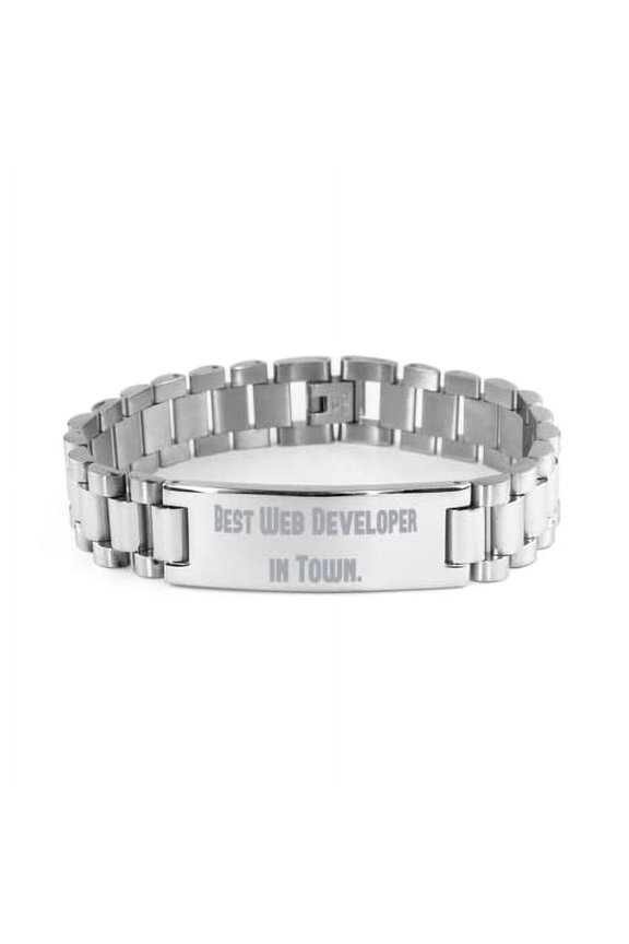 Best Web Developer in Town. Ladder Bracelet, Web Developer Present from Colleagues, Best Engraved Bracelet for Coworkers, Best Friends, Friendship, Sisterhood, BFFs, Gal pals