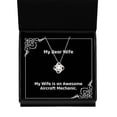 thumbnail image 1 of amangny Best Wife Gifts, My Wife is an Awesome Aircraft Mechanic, Brilliant Holiday Love Knot Silver Necklace from, 1 of 5