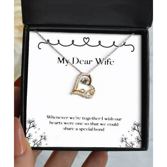 amangny Best Wife Love Dancing Necklace, Whenever We're Together I Wish Our Hearts were one, Present for Wife, Inappropriate Gifts from Husband