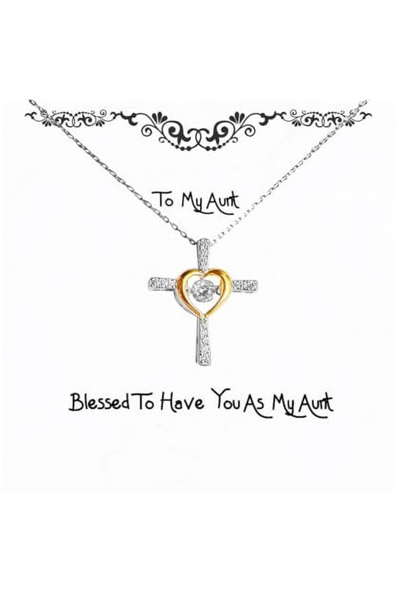 Blessed To Have You As My Aunt Aunt Cross Dancing Necklace, Unique Aunt Gifts, Jewelry For from Niece, Birthday present, Birthday gift ideas, Aunt birthday