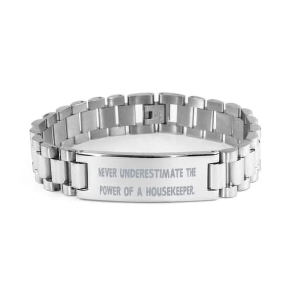 amangny Brilliant Housekeeper Ladder Bracelet, Never Underestimate The Power of a Housekeeper, Motivational for Friends, Holiday