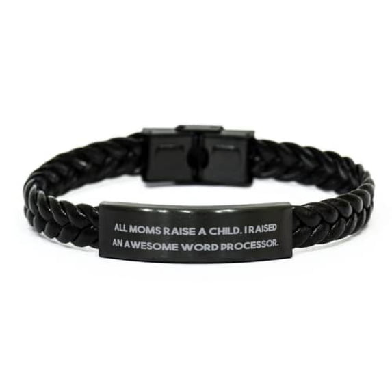 amangny Cheap Mom Braided Leather Bracelet, All Moms Raise a Child. I Raised an Awesome Word, Inspirational for Mother, Mother's Day