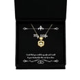 thumbnail image 1 of amangny Cheap Wife Gifts, I Wish That You Could be My Wife and I Could be Your Husband, Fun Holiday Heart Knot Gold Necklace from Wife, 1 of 5