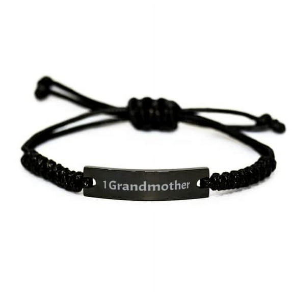 amangny Cool Grandmother Black Rope Bracelet, 1 Grandmother, Present for Grandmother, Unique Idea from Granddaughter