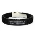 thumbnail image 1 of amangny Cool Iowa Black Glidelock Clasp Bracelet, I Might Not Be Perfect but at Least I am from Iowa, Present for, Useful from, 1 of 1