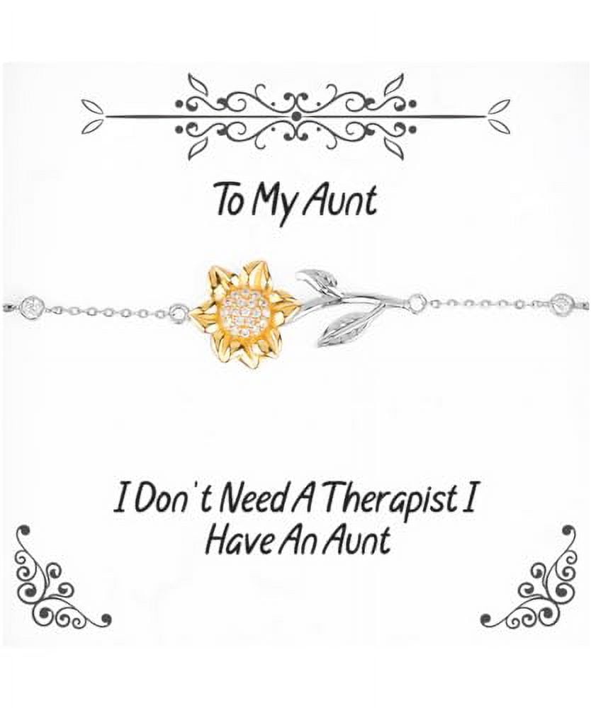amangny Cute Aunt Gifts, I Don't Need A Therapist I Have An Aunt, Aunt Sunflower Bracelet From Niece, Jewelry For, Birthday present, Birthday gift ideas, Aunt birthday