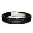 thumbnail image 1 of amangny Cute Stepfather Black Glidelock Clasp Bracelet, Any Man Can Be A Father. It Takes Someone, Present for Dad, Cute from Son Daughter, 1 of 2
