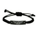 thumbnail image 1 of amangny Daddy A Full Heart and an Empty Wallet Black Rope Bracelet, Daddy Present from Son Daughter, Funny Engraved Bracelet for Dad, 1 of 1