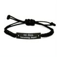 thumbnail image 1 of amangny Eat. Sleep. Geocaching. Repeat. Geocaching Black Rope Bracelet, Epic Geocaching Gifts, Engraved Bracelet for Friends, 1 of 1