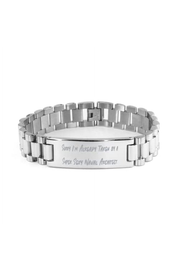 Epic Naval Architect Ladder Bracelet, Sorry I'm Already Taken, for Friends, Present from Boss, Engraved Bracelet for Naval Architect