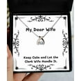 thumbnail image 1 of amangny Epic Wife, Keep Calm and Let The Clerk Wife Handle It, Sarcasm Christmas Wishbone Dancing Necklace from Wife, 1 of 6