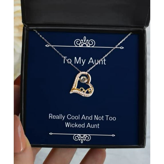 amangny Fancy Aunt Gifts, Really Cool and Not Too Wicked Aunt, Special Love Dancing Necklace for from Niece