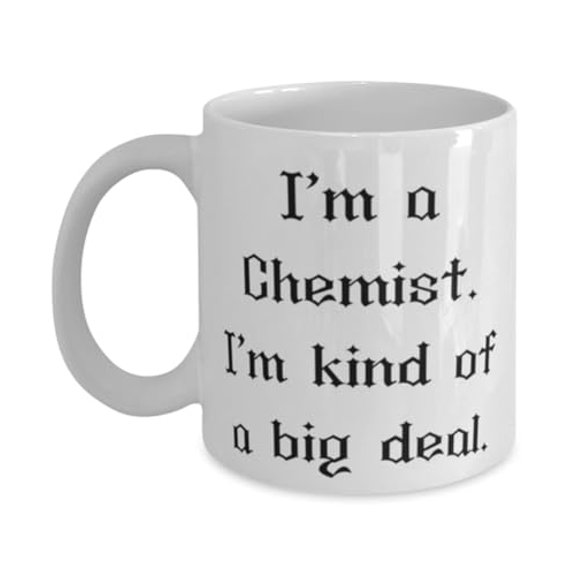 amangny Fancy Chemist Gifts, I'm a Chemist. I'm kind of a big deal, Chemist 15oz Mug From Coworkers, Cup For Friends, Chemist mug, Lab coat, Beaker, Pipette, Funky socks