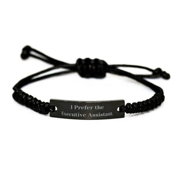 amangny Fancy Executive Assistant Gifts, I Prefer The Executive Assistant, Cool Black Rope Bracelet for Men Women from Friends