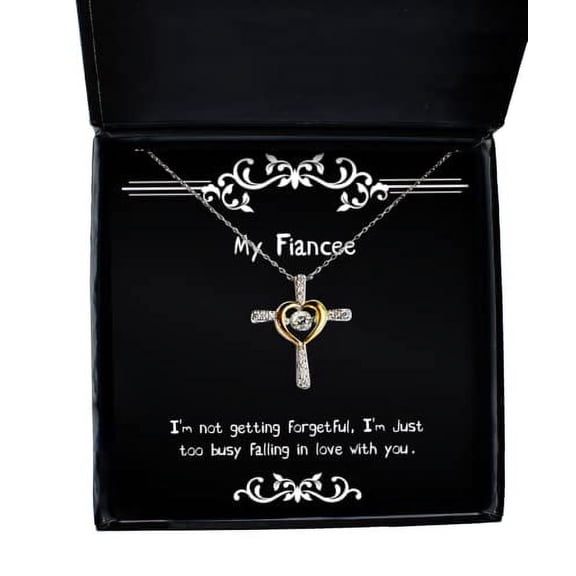 amangny Fun Fiancee Gifts, I'm not Getting Forgetful, I'm just Too Busy Falling in Love with You, Fiancee Cross Dancing Necklace from, Hanukkah Gifts, Kwanzaa Gifts, New