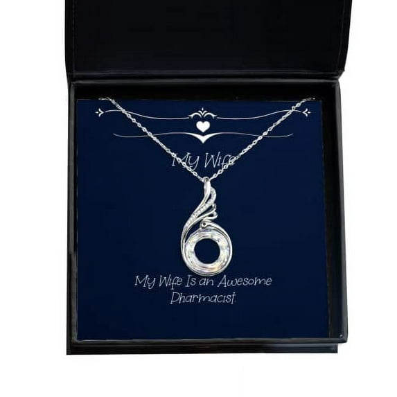 amangny Fun Wife Gifts, My Wife is an Awesome Pharmacist, Valentine's Day Rising Phoenix Necklace for Wife