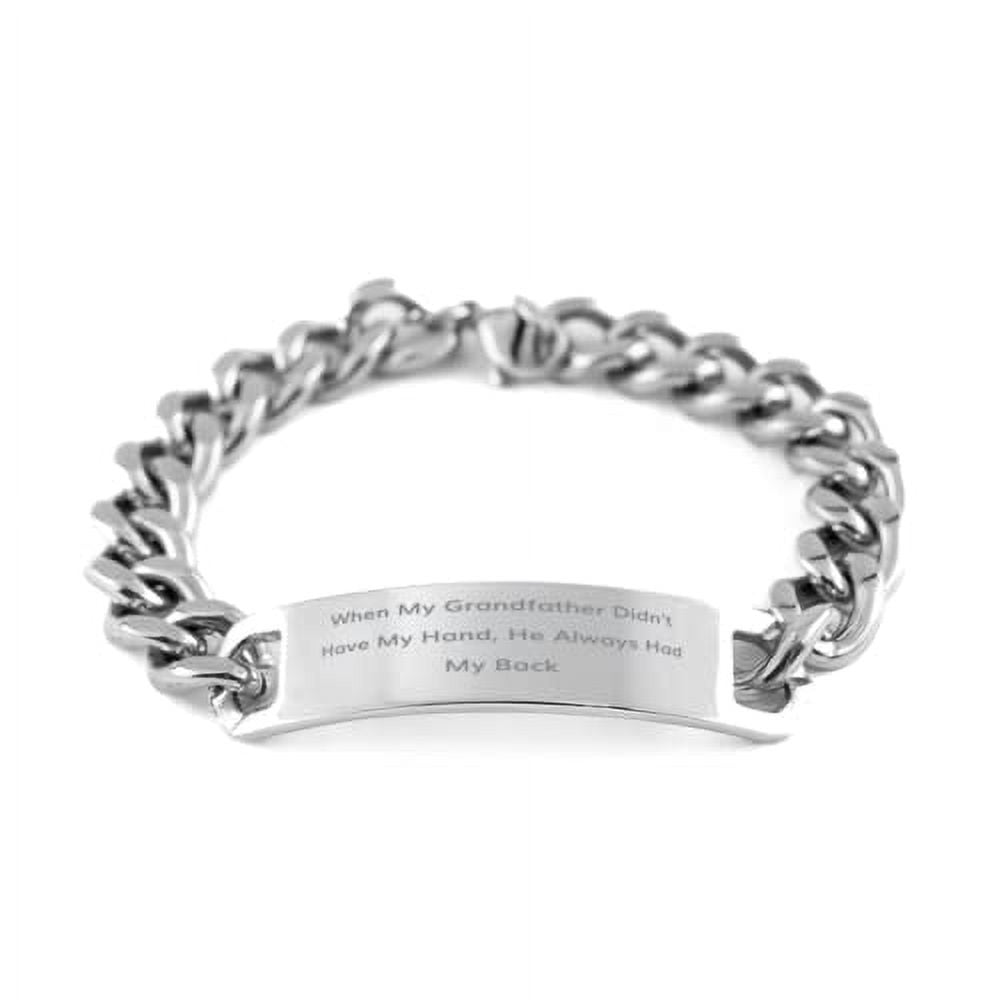 amangny Funny Grandfather Cuban Chain Bracelet, When My Grandfather Didn't Have My, Present for Grandfather, from Grandson, Presents, Gift Giving, Christmas, Stocking Stuffers,