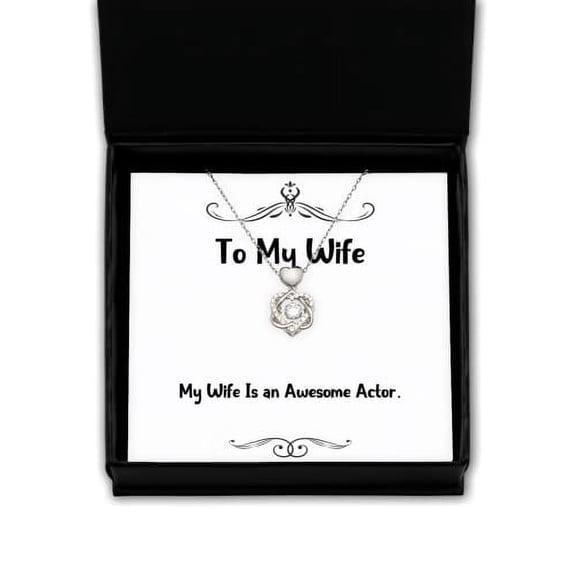 amangny Funny Wife Heart Knot Silver Necklace, My Wife is an Awesome Actor