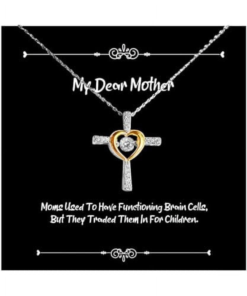 amangny Gag Mother Gifts, Moms Used To Have Functioning Brain Cells, Nice Birthday Cross Dancing Necklace For Mom From Daughter, Mothers day, Gifts for mom, Gift ideas for mom, Best gifts for mom
