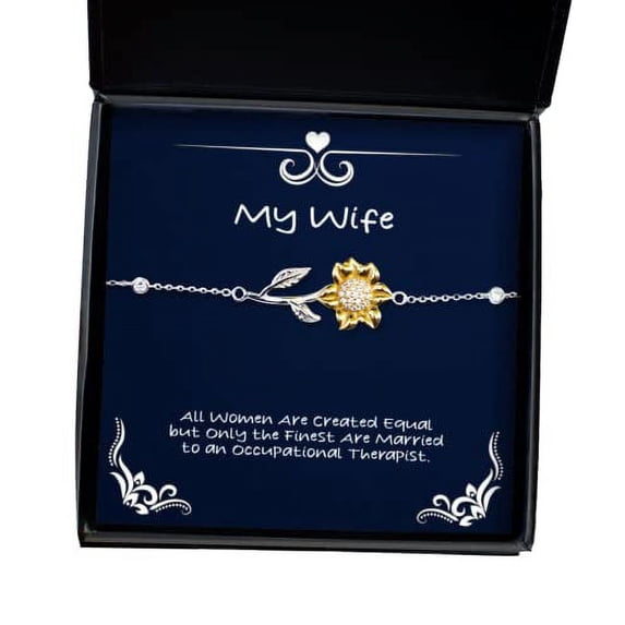 amangny Gag Wife, All Women are Created Equal but Only The Finest are Married to an Occupational, Unique Holiday Sunflower Bracelet from Wife