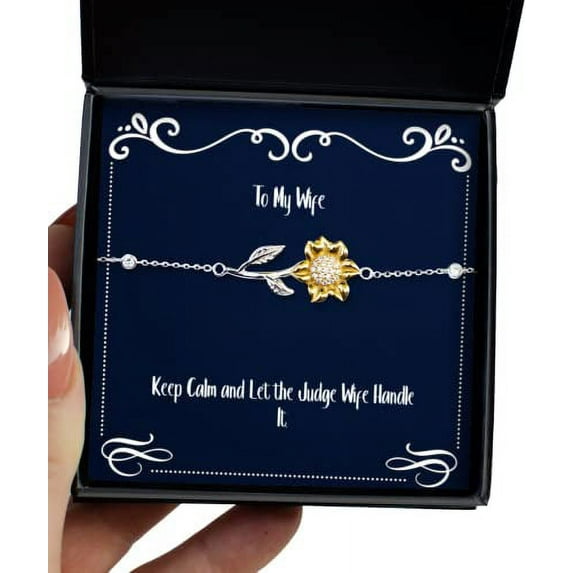 amangny Gag Wife Sunflower Bracelet, Keep Calm and Let The Judge Wife Handle It, Present for Wife, Joke from Husband