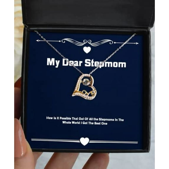 amangny How is It Possible That Out of All The Stepmoms in The Whole Love Dancing Necklace, Stepmom Present from Daughter, Best for Mom