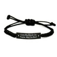 thumbnail image 1 of amangny I Love My Black Cat. People, Not So Much. Black Rope Bracelet, Black Cat, 1 of 1