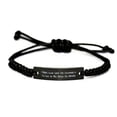 thumbnail image 1 of amangny I Might Look Like I'm Listening to You but in My Head I'm. Welding Black Rope Bracelet, Fancy Welding Gifts, Engraved Bracelet for Friends, 1 of 1