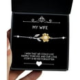 thumbnail image 1 of amangny I Wish That we Could Live Happily Forever, and Our Love Story is Never Forgotten Wife Sunflower Bracelet, Epic Wife Gifts, Jewelry for Wife, 1 of 5