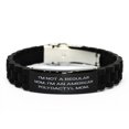 thumbnail image 1 of amangny I'm Not a Regular Mom. Black Glidelock Clasp Bracelet, American Polydact, 1 of 1