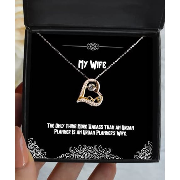 amangny Inspirational Wife Gifts, The Only Thing More Badass Than an Urban Planner is an Urban, Valentine's Day Love Dancing Necklace for Wife