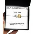 thumbnail image 1 of amangny Inspirational Wife Sunflower Bracelet, You are The only one for me Dear Wife, be it, for Wife, Present from Husband, Jewelry for Wife, 1 of 5