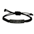 thumbnail image 1 of amangny Inspire Burmese Cat Black Rope Bracelet, I'm Not a Regular Mom, Gifts for Friends, Present from Friends, Engraved Bracelet for Burmese Cat, 1 of 1