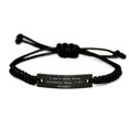 thumbnail image 1 of amangny Inspire Manager Black Rope Bracelet, I Can't Help Being Incredibly, for Friends, Present from Friends, Engraved Bracelet for Manager, 1 of 1