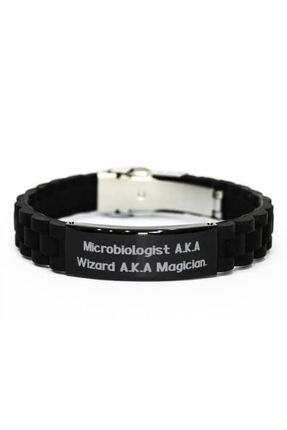 Inspire Microbiologist, Microbiologist A.K.A Wizard A.K.A Magician, Microbiologist Black Glidelock Clasp Bracelet from Friends