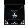 thumbnail image 1 of amangny Inspire Wife, Keep Calm and Let The Server Wife Handle It, Christmas Opal Turtle Necklace for Wife, 1 of 6