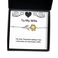 thumbnail image 1 of amangny Inspire Wife Sunflower Bracelet, The Only Thing More Badass Than a Secretary is a Secretary's Wife, Beautiful for Wife, Holiday, 1 of 5