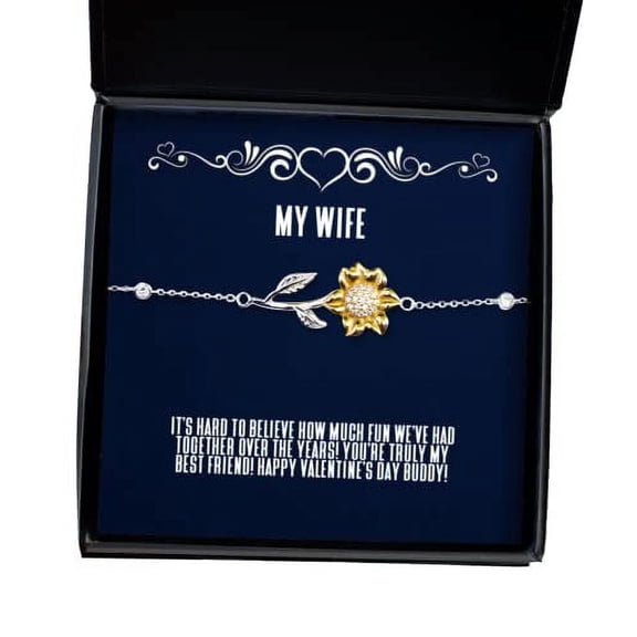 amangny It's Hard to Believe How Much Fun We've had Together Over The Years! You're Truly My!! Sunflower Bracelet, Wife Jewelry, Nice for Wife