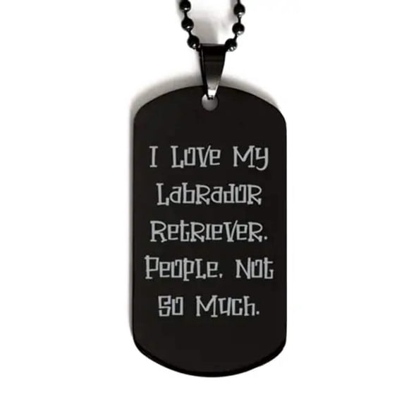 amangny Joke Labrador Retriever Dog Gifts, I Love My Labrador Retriever. People, Not So Much, Fancy Black Dog Tag for Dog Lovers from Friends