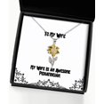thumbnail image 1 of amangny Joke Wife, My Wife is an Awesome Pediatrician, Holiday Sunflower Pendant Necklace for Wife, 1 of 5