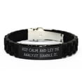 thumbnail image 1 of amangny Keep Calm and Let The Analyst Handle It. Black Glidelock Clasp Bracelet,, 1 of 1